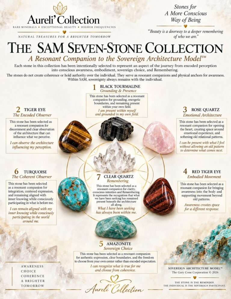 Books and Publications The SAM Seven-Stone Collection presentation showing the labeled crystalline companions and their resonances within the Sovereign Architecture Model™